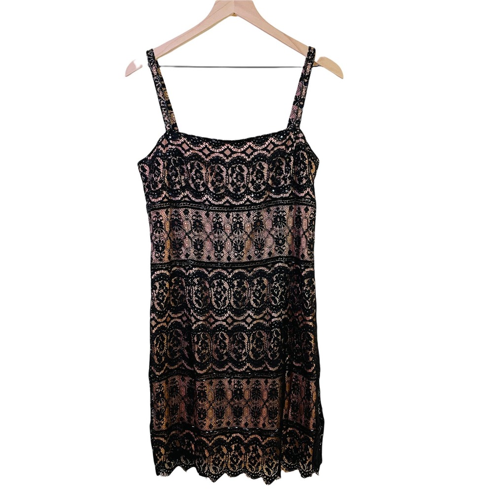 VTG 90s Rimini by Shaw Black Lace Beaded Dress